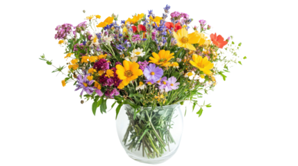 vase with flowers on a transparent background