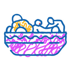 lettuce radish doodle icon sketch vector. lettuce radish sign. isolated symbol illustration