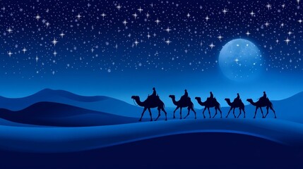 Journey Across the Desert under a Starry Sky