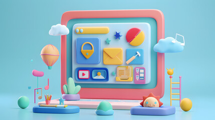 User Experience Icon Web Design 3D