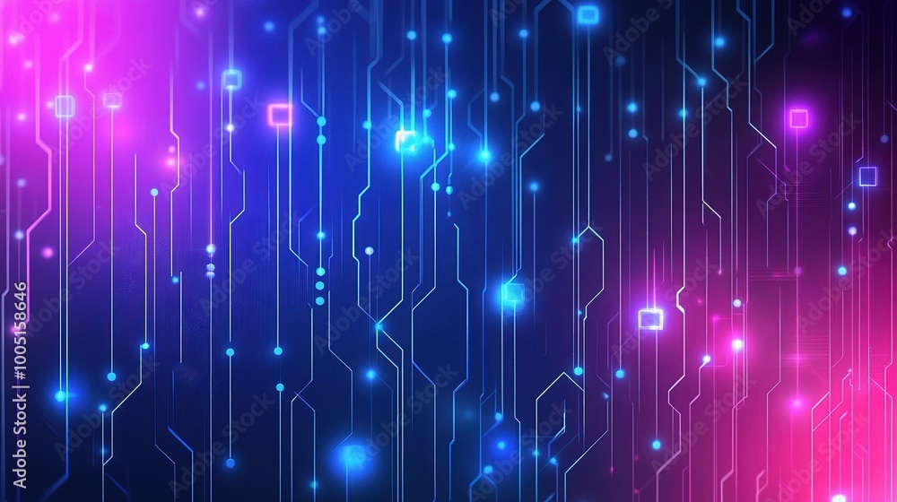 Poster abstract colorful digital background with circuits