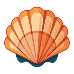 Sea shell vector designtropical seashell with underwater world and nature, hand drawn isolated vector illustration.