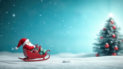 Obraz premium Santa Claus sleigh ride