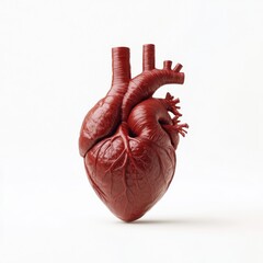 Clean and detailed digital illustration of a human heart with labeled arteries and veins isolated on a white background Perfect for use in cardiology advertisements fitness campaigns and medical websi
