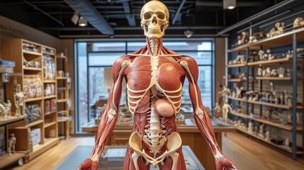 Detailed Human Anatomy Model in Exhibit Space