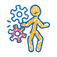 work injury accident doodle icon sketch vector. work injury accident sign. isolated symbol illustration