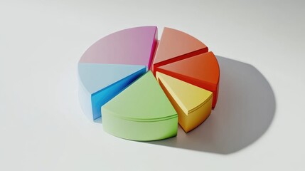 Fototapeta premium Colorful Pie Chart Representing Data Segments