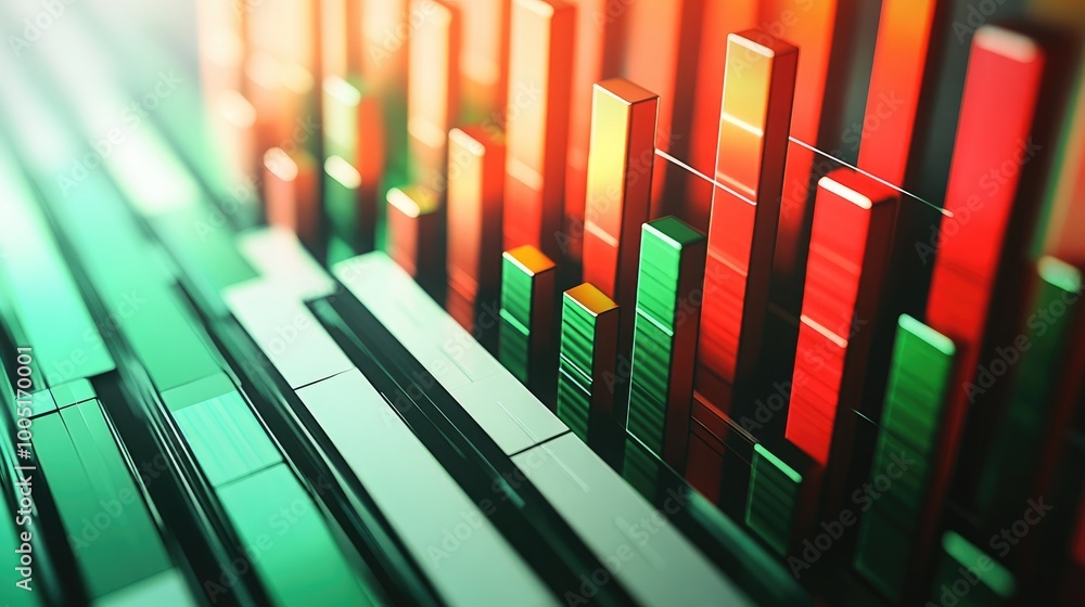Poster vibrant 3d graph colors and patterns