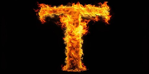 Dynamic 2D Letter T animation featuring vibrant fiery effects, perfect for creative projects and designs, adding energy and visual interest to your artistic presentations.