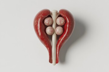 Highquality 3D render of the human reproductive system including ovaries and uterus for female anatomy isolated on a clean background Ideal for use in fertility clinics reproductive health ads and med