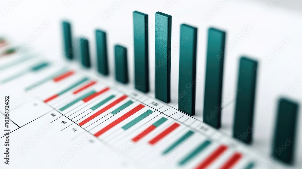 Poster data visualization with colorful bar graphs and charts