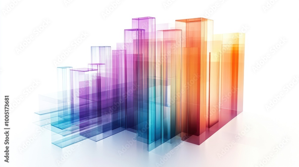 Poster abstract colorful 3d graph design for visualization