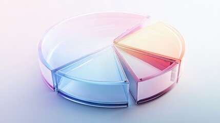 Fototapeta premium Colorful Transparent Pie Chart Visualization