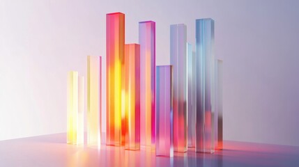 Obraz premium Colorful Glass Bars on Minimalist Background