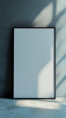 empty picture frame on textured wall with