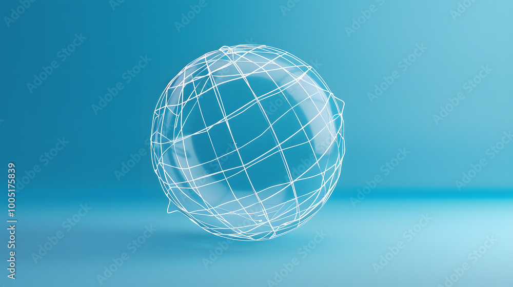 Wall mural wireframe icon web design 3d