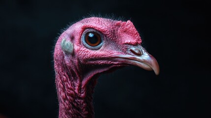 Close-up Portrait of a Turkey's Head