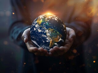 Hand Holding the Earth
