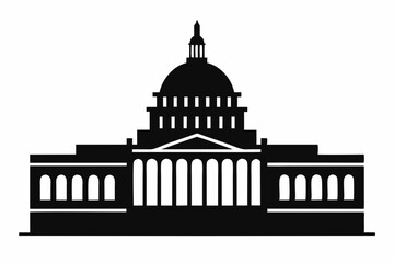 Fototapeta premium Washington Capitol building skyline silhouette vector