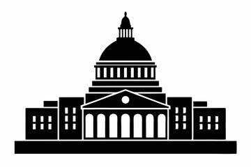 Washington Capitol building skyline silhouette vector



