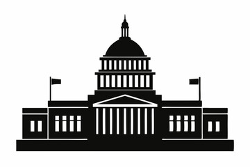 Washington Capitol building skyline silhouette vector



