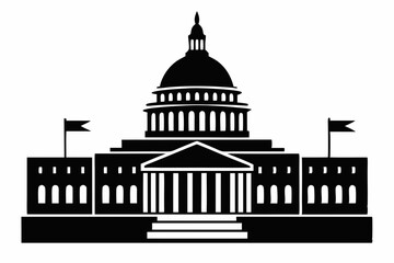 Washington Capitol building skyline silhouette vector



