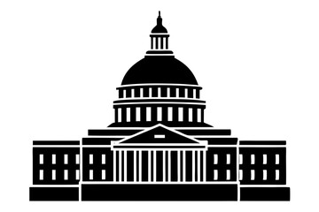 Washington Capitol building skyline silhouette vector



