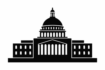 Washington Capitol building skyline silhouette vector



