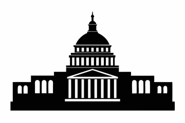Washington Capitol building skyline silhouette vector



