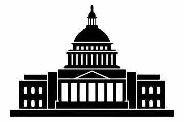 Washington Capitol building skyline silhouette vector



