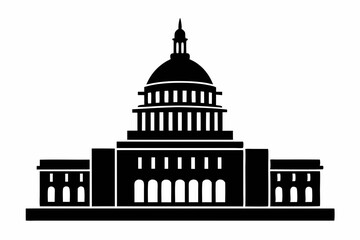 Washington Capitol building skyline silhouette vector



