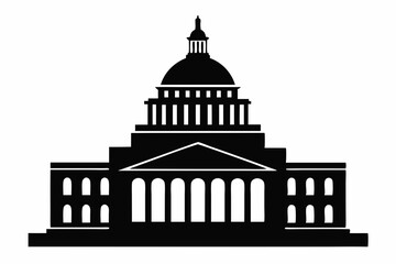 Washington Capitol building skyline silhouette vector



