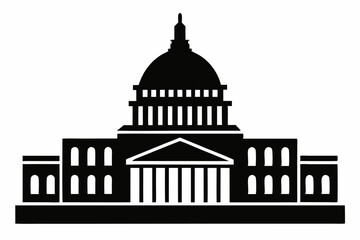 Washington Capitol building skyline silhouette vector



