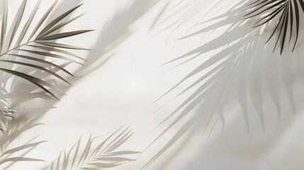 Obraz premium Palm Leaf Shadows on a White Wall