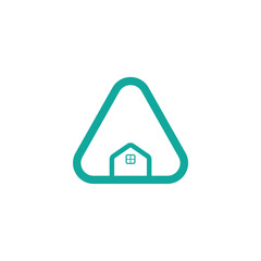 triangle home logo design illustration