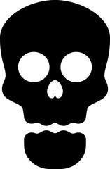 Minimalist Black Skull Symbol on White Background