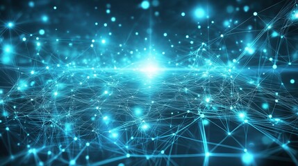 Obraz premium Abstract Blue Light Network Background