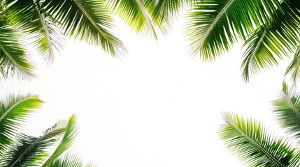 Coconut tree with leaf closeup view