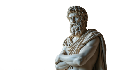 Stoic Statue, Roman And Greek Stoics And Stoicism Motivational And Inspirational Quotes, on Transparent Background PNG