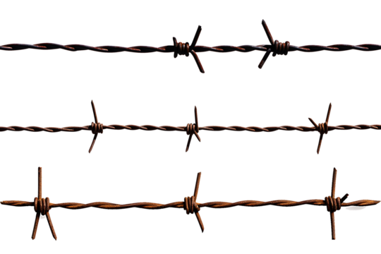 Barbed wire isolated on white background