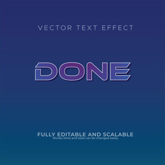 done vector editable text effect