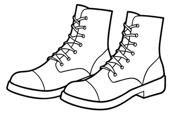 
Combat Boot Vector, Army Boot Silhouette, Soldier Army Combat Boots Silhouette Vector

