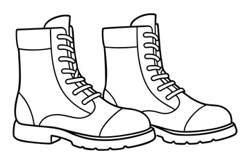
Combat Boot Vector, Army Boot Silhouette, Soldier Army Combat Boots Silhouette Vector
