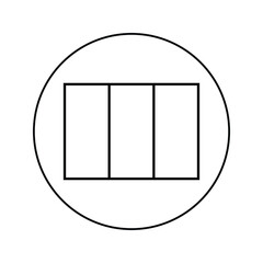 Column-3 Line out icon with circle.