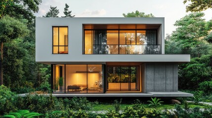 Modern house with nature in the background