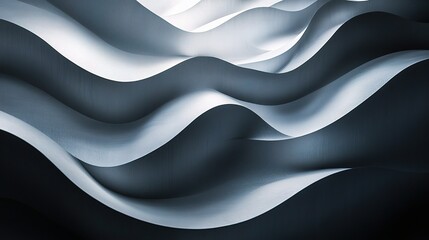 Obraz premium Abstract Waves in Monochrome Flowing Patterns
