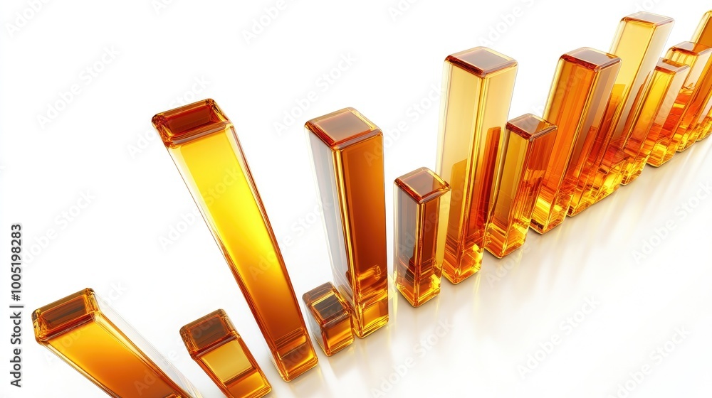Poster vibrant amber bar graph for data visualization