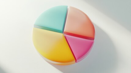 Obraz premium Colorful Pie Chart on Light Background