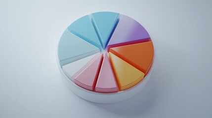 Obraz premium Colorful Pie Chart on a White Background