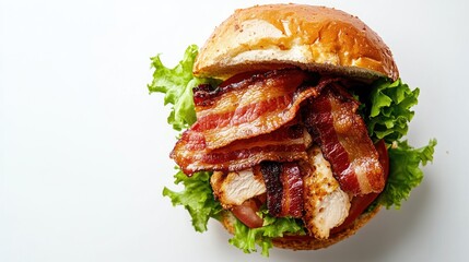 Delicious Chicken and Bacon Sandwich on Fresh Lettuce